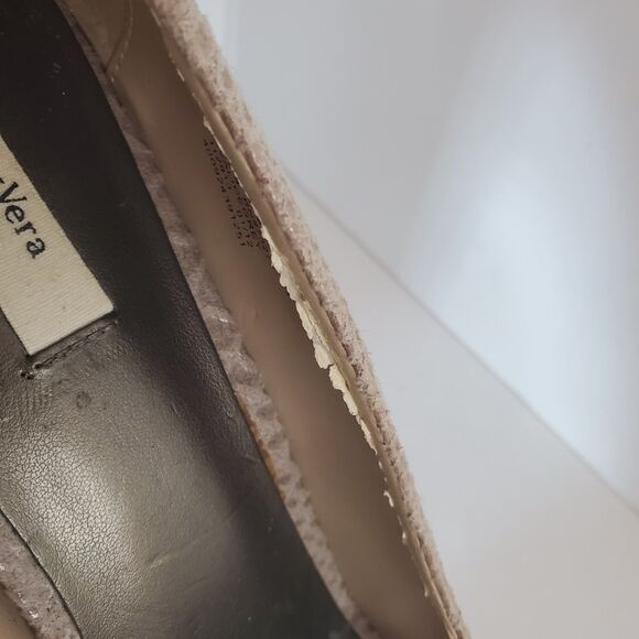 Simply Vera Wang Sz 9.5 Platform Faux Snakeskin Beige Pumps Spike Heels Glam - Picture 5 of 9